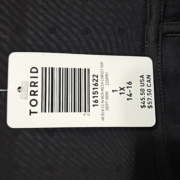 NWT Torrid High Neck Mesh Corset Top Size 1 - Picture 5 of 5